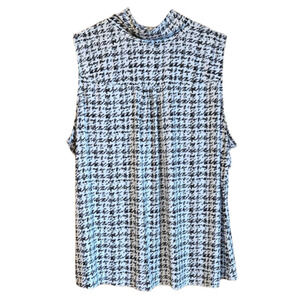 Lane Bryant Women's Geometric Sleeveless Blouse Black White Size 22 / 24